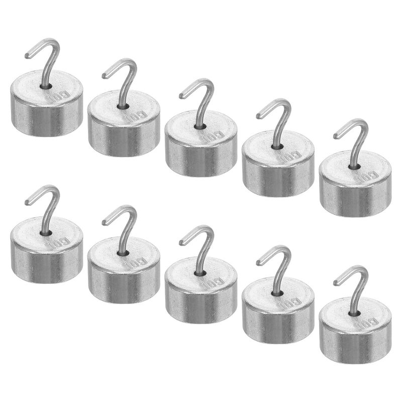 Ipetboom 10pcs Lab Calibration Weight Set 10g Hooked Chrome-Plated Gram Weights for Digital Scale Precision Testing Physics Experiment Teaching - Image 1