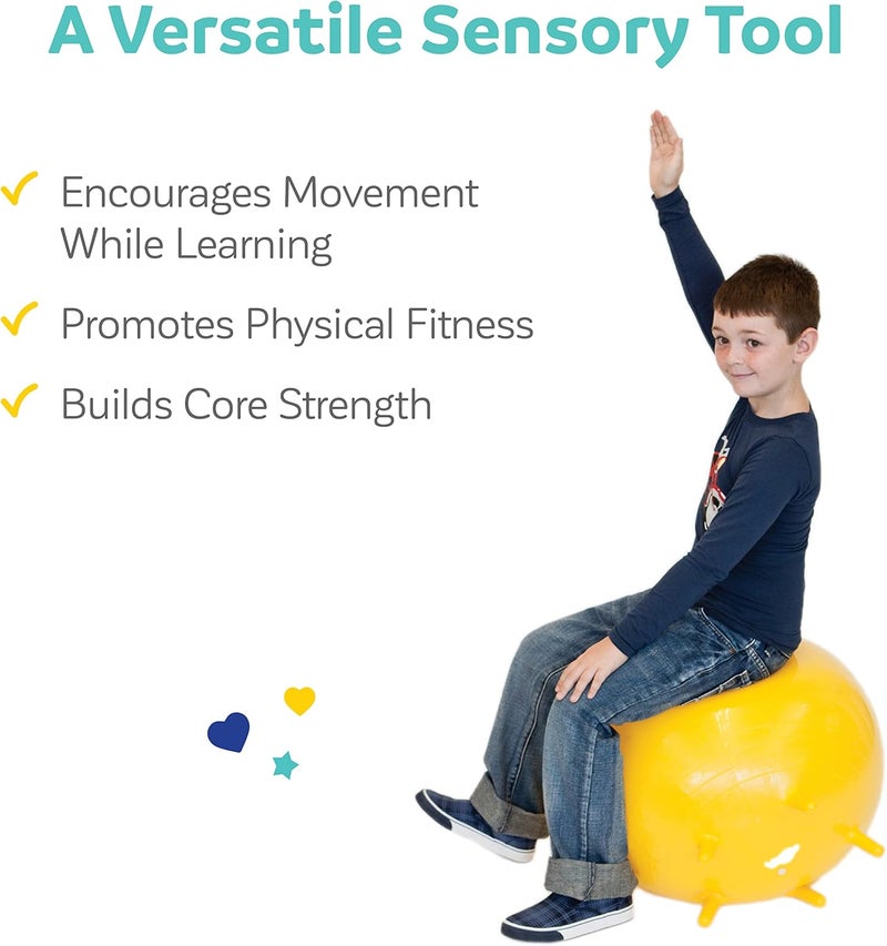 Fun and Function Fun & Function - Chair Ball - Yoga Ball Chair for Kids - Flexible Seating for Classroom, Elementary & Middle School - Wiggle Chair for Kids - Yellow - 25" - Child Ball Seat - Image 4