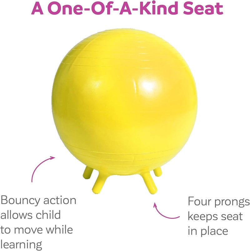 Fun and Function Fun & Function - Chair Ball - Yoga Ball Chair for Kids - Flexible Seating for Classroom, Elementary & Middle School - Wiggle Chair for Kids - Yellow - 25" - Child Ball Seat - Image 5