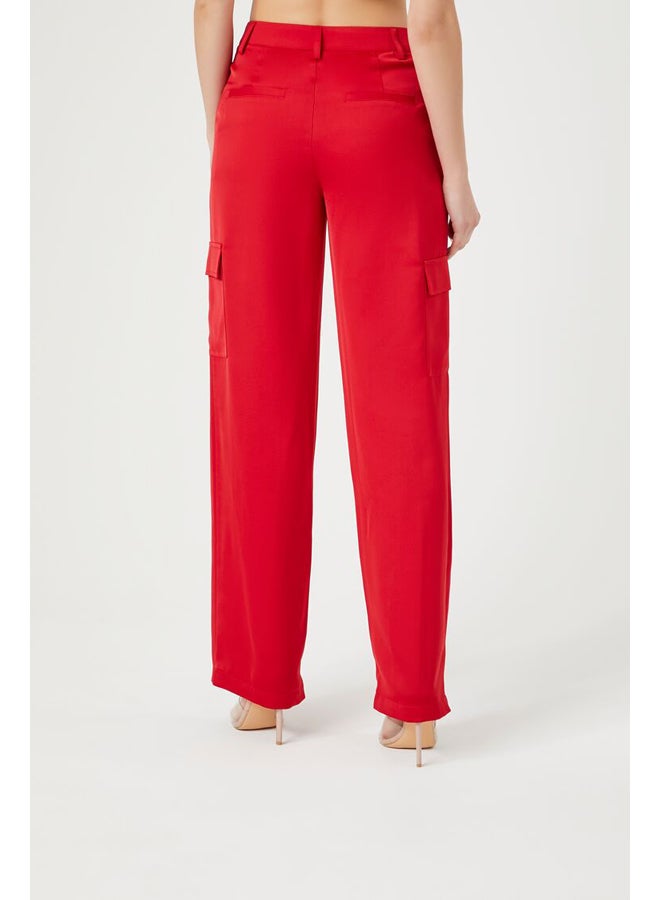 FOREVER 21 Satin Cargo Zipper Pants - Image 4