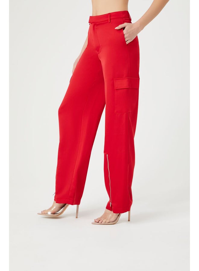 FOREVER 21 Satin Cargo Zipper Pants - Image 3