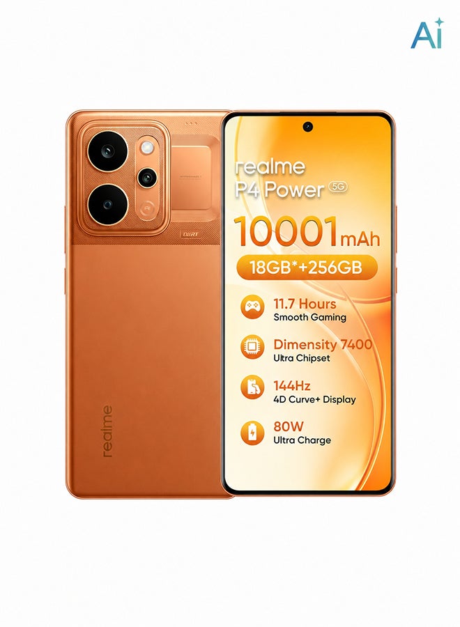 ريل مي P4 باور ثنائي الشريحة 5G فلاش أورانج 8GB رام 256GB - النسخة الدولية - Image 1