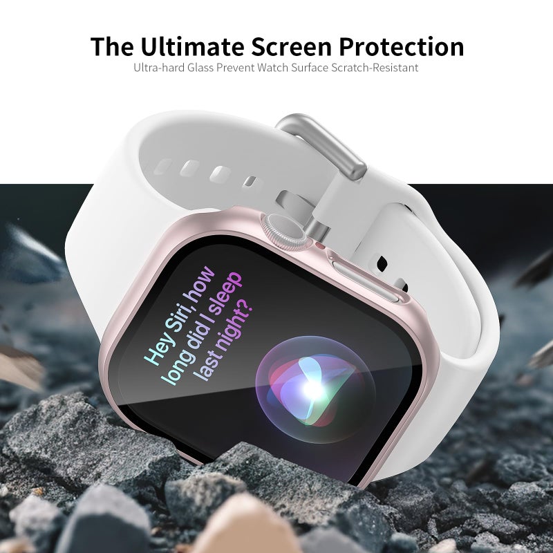 JERXUN 6 Pack Case with Tempered Glass Screen Protector for Apple Watch Series 11 Series 10 46mm, Scratch Resistant Full Protective Hard PC Bumper Cover for iWatch 46mm - Image 3