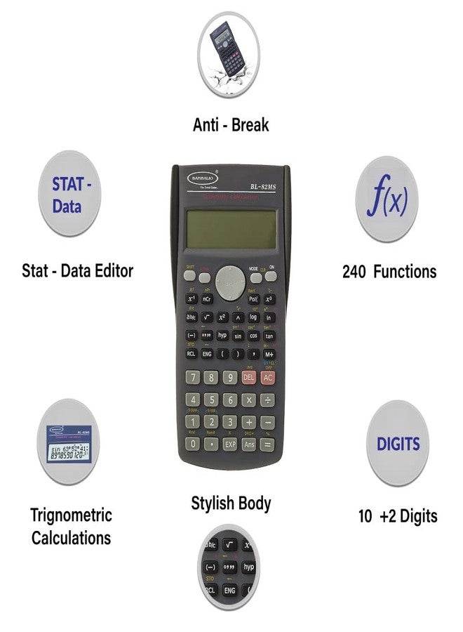 Bambalio BL82MS 240 Functions and 2 Line Display Scientific Calculator, 3 Years Warranty. - Image 3