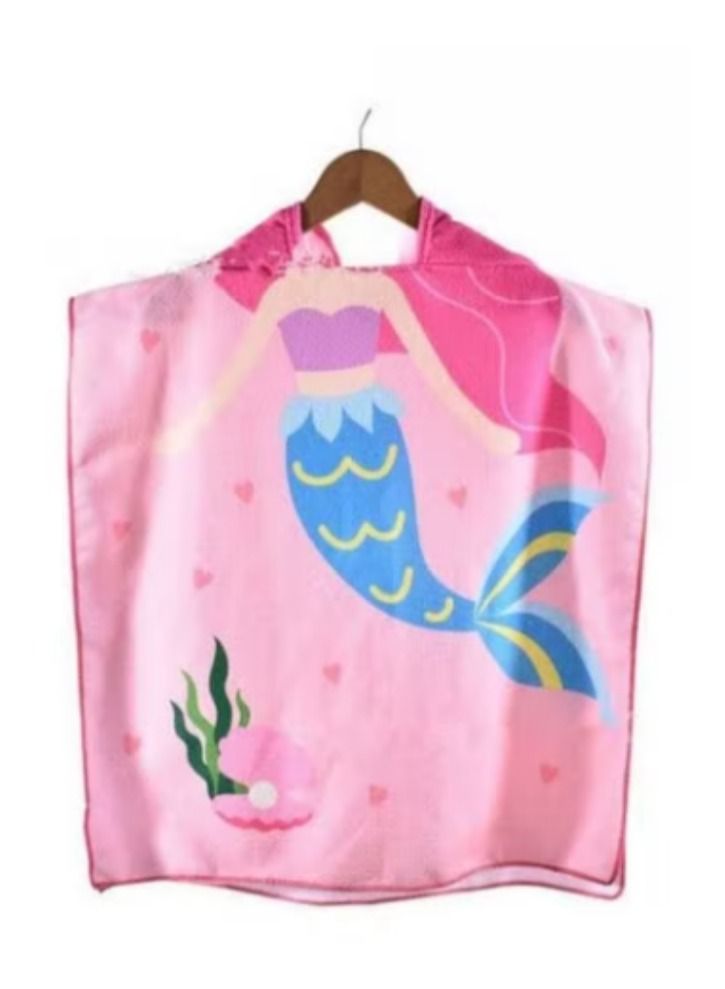 Mermaid Printed Beach Towel Pink/Blue/Yellow - Image 1