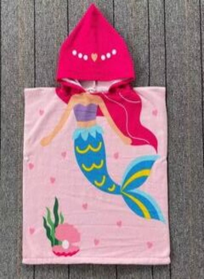 Mermaid Printed Beach Towel Pink/Blue/Yellow - Image 2