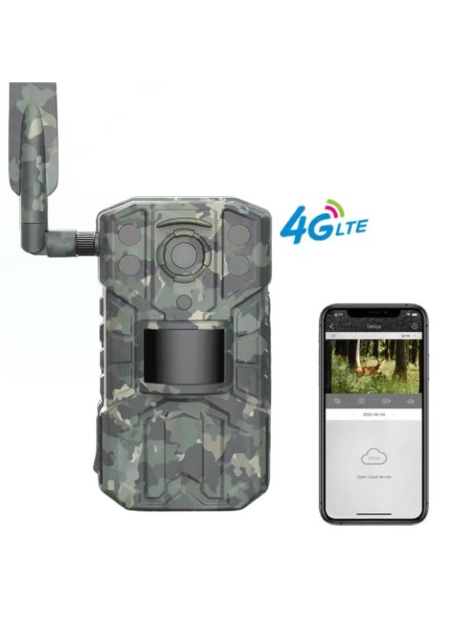 Outdoor 4G Hunting Camera Remote Hunting Camera Two-way Mode HD Live Viewing Two-way Voice Intercom-Color:128G Memory Card
