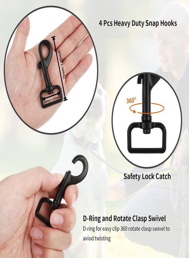 براساكو مشابك دوارة شديدة التحمل لربط مقود الكلاب، مقاس 1 بوصة، لون أسود، مشابك أمان لربط مقود الحيوانات الأليفة وأطواقها - Image 3