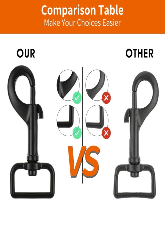 براساكو مشابك دوارة شديدة التحمل لربط مقود الكلاب، مقاس 1 بوصة، لون أسود، مشابك أمان لربط مقود الحيوانات الأليفة وأطواقها - Image 4