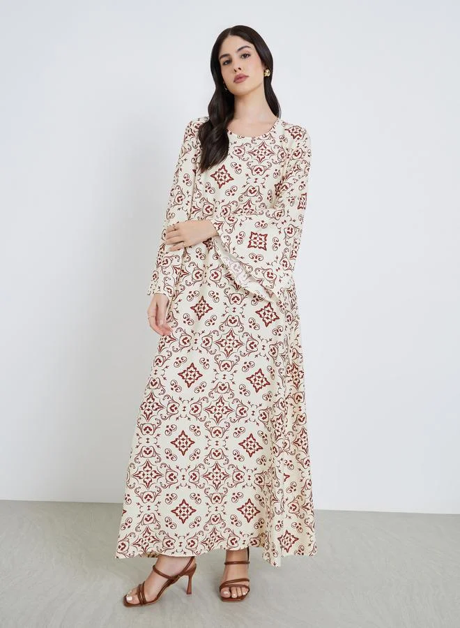 Amirah Women All-Over Print A-Line Jalabiya
