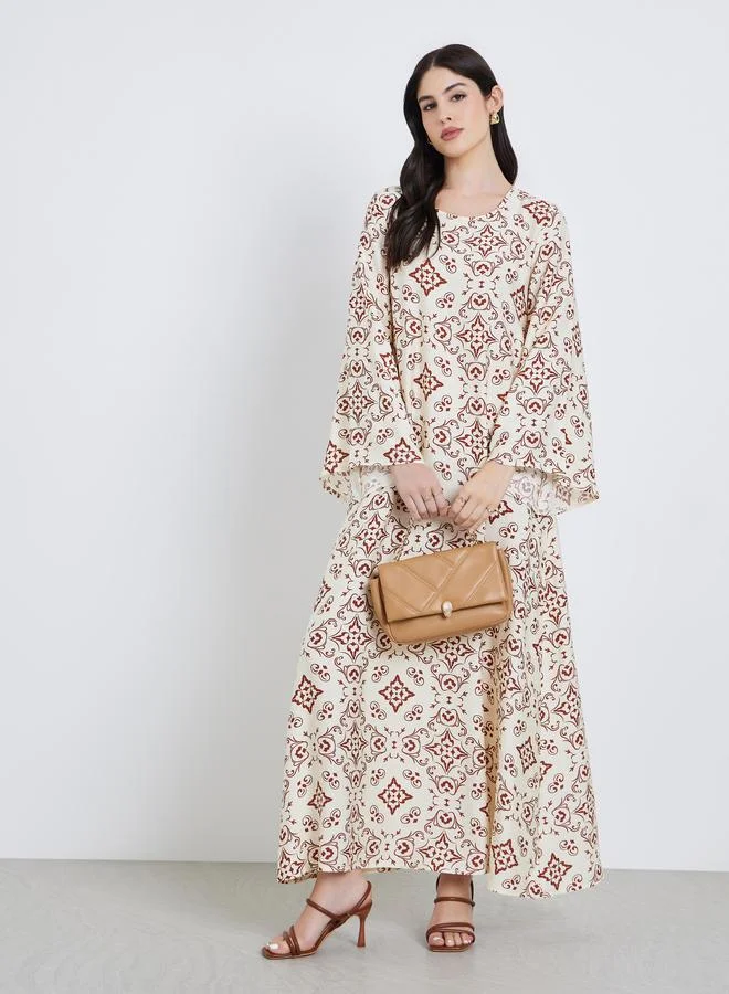 Women All-Over Print A-Line Jalabiya