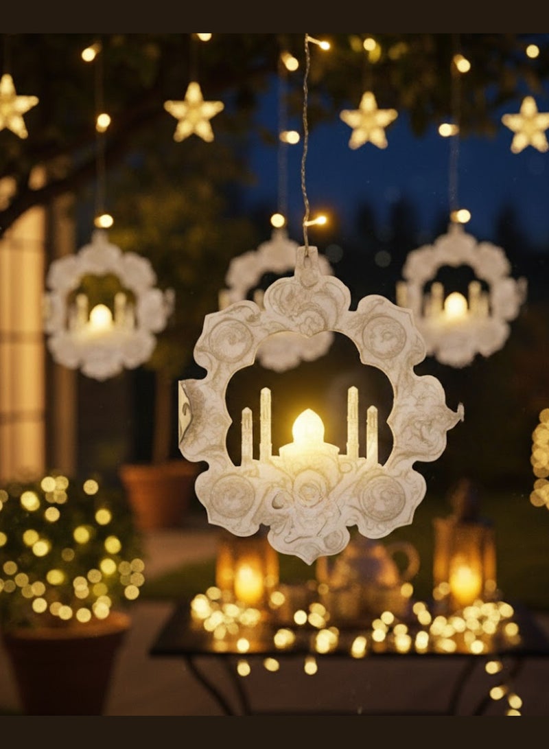 Zaprus LED Strip Star Moon Curtain Ramadan Decoration Lights - 3.5 M LED Eid Decorations String Lights for Home & Window | 8 Lighting Modes Fairy Lights for Ramadan Kareem, Eid Mubarak, & Bedroom Decor - Image 3