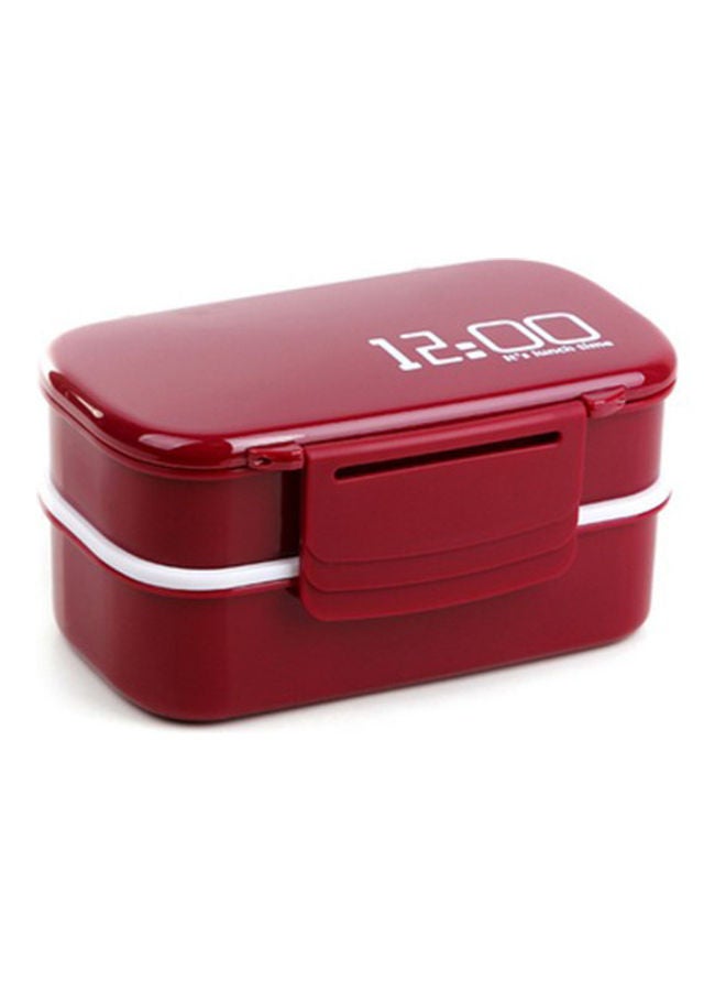 NIBEMINENT Double Layer Lunch Box Red/White - Image 1
