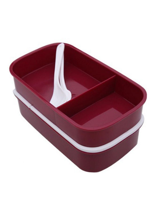 NIBEMINENT Double Layer Lunch Box Red/White - Image 3