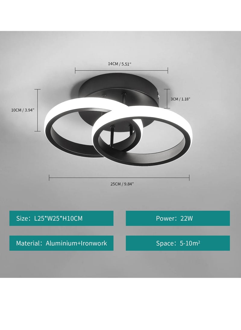 Small LED Ceiling Lamp, Bedroom Ceiling Lamp  LED Plafon Double Ring Ceiling, Black Living Room Ceiling Lamps - pzsku/ZCB5A819070C756D484B9Z/45/_/1721197434/836378d2-cc33-4a21-a562-34d1310e5066