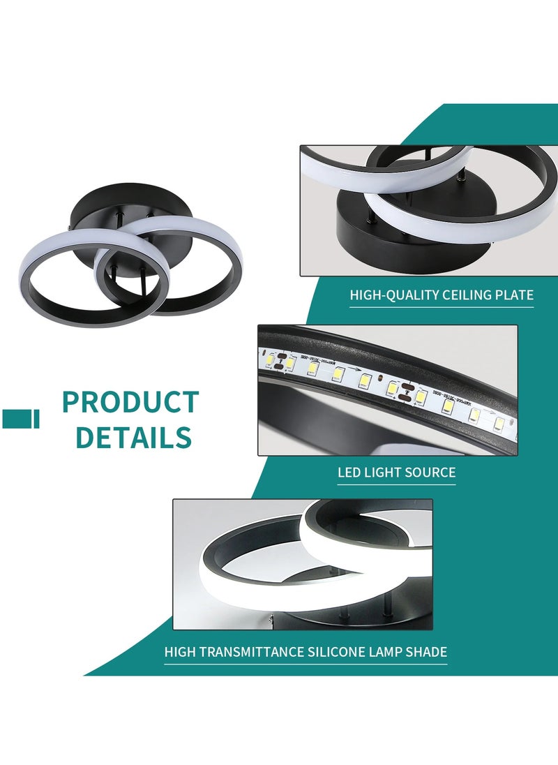 Small LED Ceiling Lamp, Bedroom Ceiling Lamp  LED Plafon Double Ring Ceiling, Black Living Room Ceiling Lamps - pzsku/ZCB5A819070C756D484B9Z/45/_/1721197435/83c789ba-004e-4acd-b5e9-cee1b83fce9c