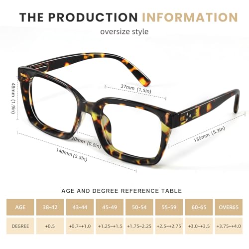 XVXV Reading Glasses for Women Men - Blue Light Blocking Readers Oversize Square Anti Glare with Spring Hinge(3Pack*Mix1,1.0X) - Image 3