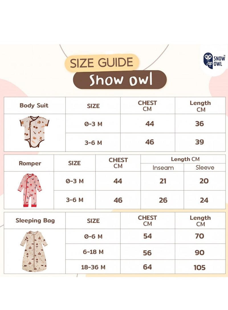 Snow Owl Baby Sleeping Bag Long Sleeve (0-6/6-18/18-36 Months) - Bear Bakery, 6-18 Months - Image 4