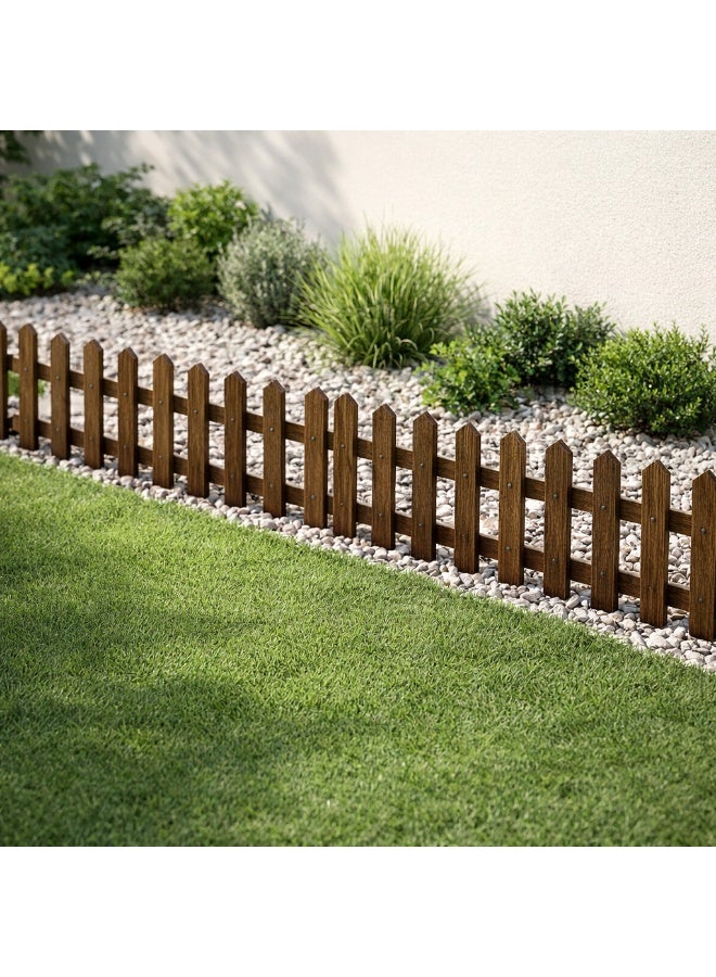 YINZUO Wooden Garden Fence Planter Border – Foldable Decorative Wood Plant Protector, Outdoor Rustic Lawn Edging Barrier for Flower Beds - Image 5