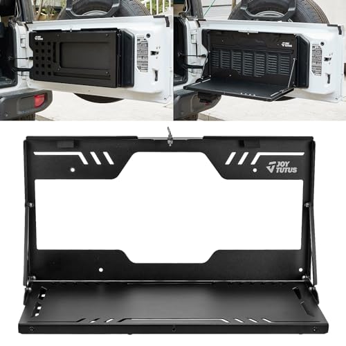 JOYTUTUS Tailgate Table for Wrangler JL JLU 2018-2024, Rear Trunk Foldable Cargo Shelf Storage Molle Panel Wrangler Camping Accessories, Support up to 88lb Storage Cargo Luggage Holder Carrier - Image 1