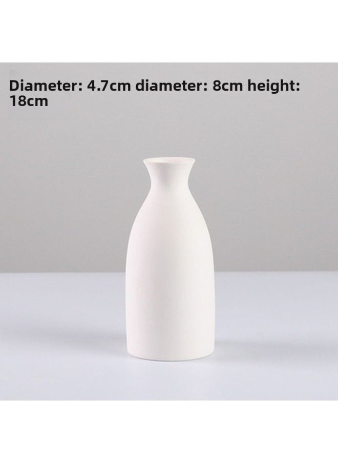 Generic - Ceramic Vase Ceramic Art Fleshy Flower Pot Painted Hand-painted White Embryo Mold Parent-child Children's Graffiti Vase-Color:68-7 Vase + 1 Set Of Paint Painting Tools - Image 1