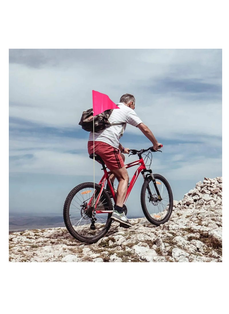 SYOSI - 6ft Bike Safety Flag with Fiberglass Pole & Mounting Bracket, Bike Trailer Safety Flag, with Bicycle Mounting Bracket Height, Visibility Bicycle Safety Flag for Kids & Adults (Pink) - Image 1