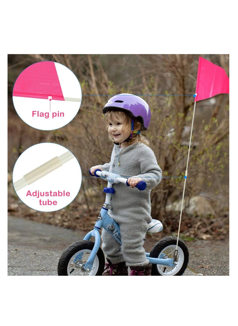 SYOSI - 6ft Bike Safety Flag with Fiberglass Pole & Mounting Bracket, Bike Trailer Safety Flag, with Bicycle Mounting Bracket Height, Visibility Bicycle Safety Flag for Kids & Adults (Pink) - Image 1