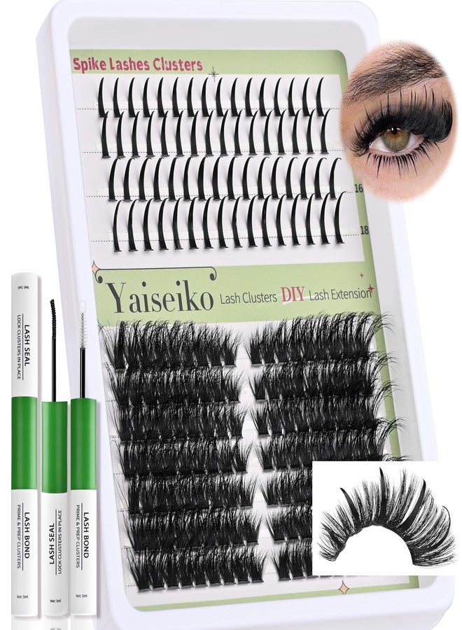 Yaiseiko Lash Clusters with Spike Manga Lash Clusters Kit Spiky Lash Extension Individual Lashes Cluster Eyelash Extensions Left and Right Eye Manga Lashes Clusters Wispy Eyelash Clusters Kit(80D,8-16MM) - Image 1