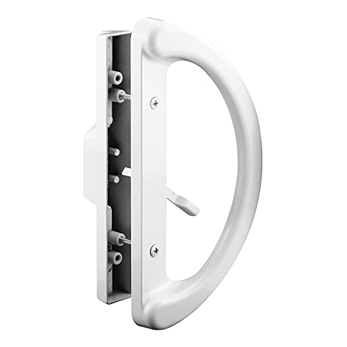 Prime-Line C 1225 Mortise Style Sliding Patio Door Handle Set - Replace Old or Damaged Door Handles Quickly and Easily – White Diecast, Non-Keyed, Fits 3-15/16” Hole Spacing (1 Set) - Image 1