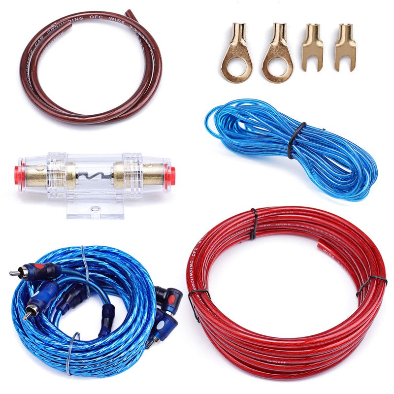 Muzata 10 Gauge Amplifier Installation Kit with RCA Interconnect and Speaker Wire, Car Audio Subwoofer Wire, AMP Wiring, Auto Audio Cables M027 - Image 1