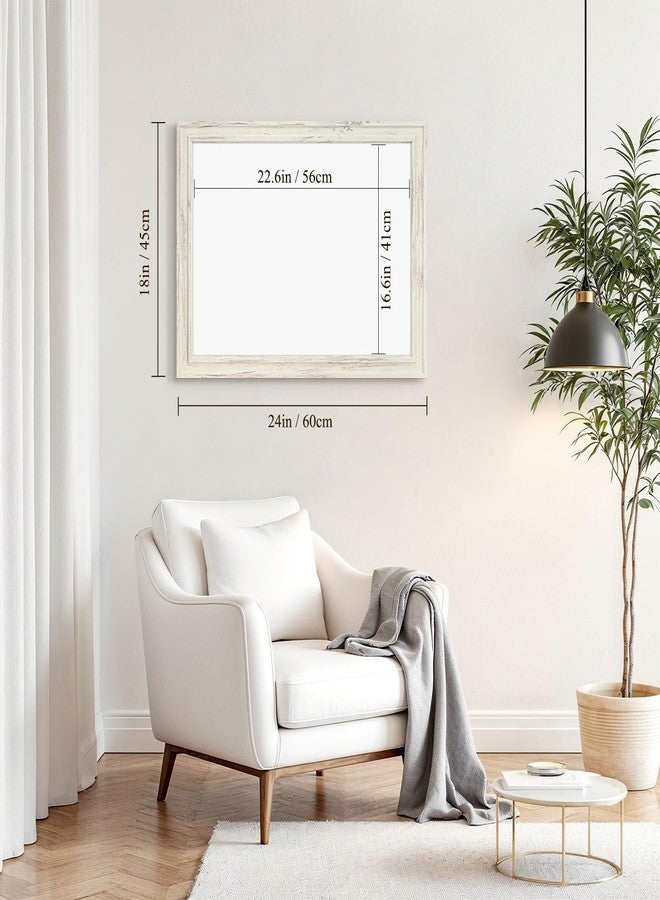 4 THOUGHT Dry Erase Board, 24 x 18 in Magnetic Whiteboard White Vintage Wood Frame Decorative White Board Wall-Mounted Notice Board for School, Office, Home, 8 Magnets 4 Markers 1 Eraser - Image 3