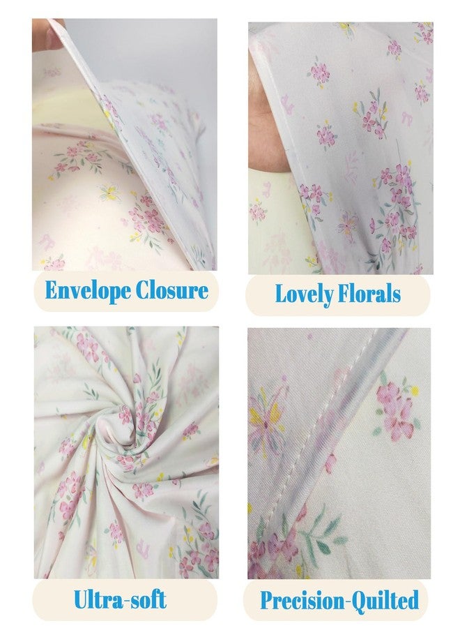 MorroMorn Pink Pillow Cases Standard Size for Girls Kids, 2 Packs Cute Pillowcases, Super Soft Jersey Knit Microfiber, Decorative Pillow Shams for Toddler Bedding, 20x30 Inches (Pink Flowers) - Image 4