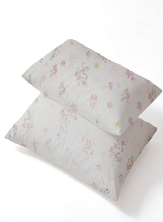 MorroMorn Pink Pillow Cases Standard Size for Girls Kids, 2 Packs Cute Pillowcases, Super Soft Jersey Knit Microfiber, Decorative Pillow Shams for Toddler Bedding, 20x30 Inches (Pink Flowers) - Image 1