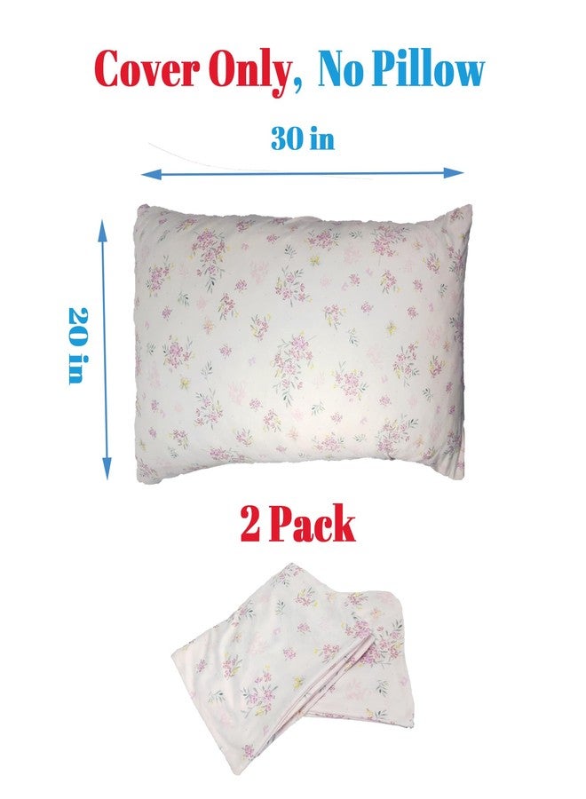 MorroMorn Pink Pillow Cases Standard Size for Girls Kids, 2 Packs Cute Pillowcases, Super Soft Jersey Knit Microfiber, Decorative Pillow Shams for Toddler Bedding, 20x30 Inches (Pink Flowers) - Image 3