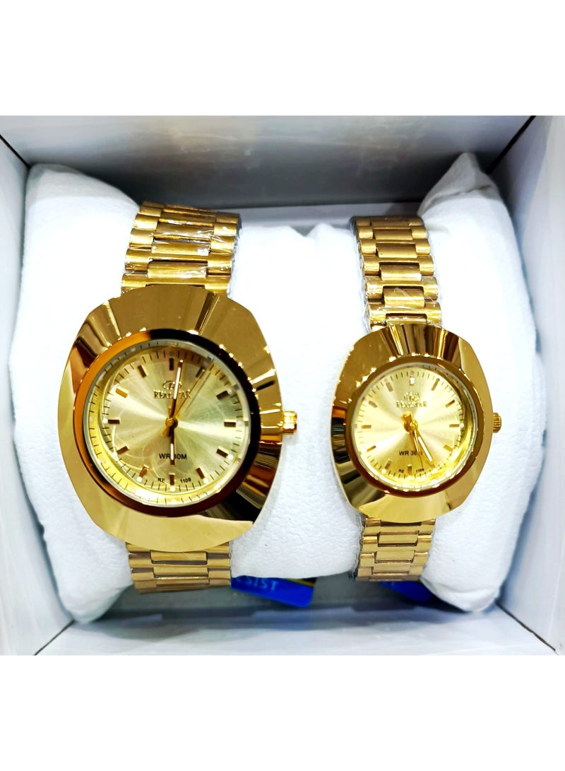ريل ستار طقم ساعات للزوجين للرجال والنساء ساعات متطابقة أنيقة له ولهـا هدية مثالية للزوج والزوجة