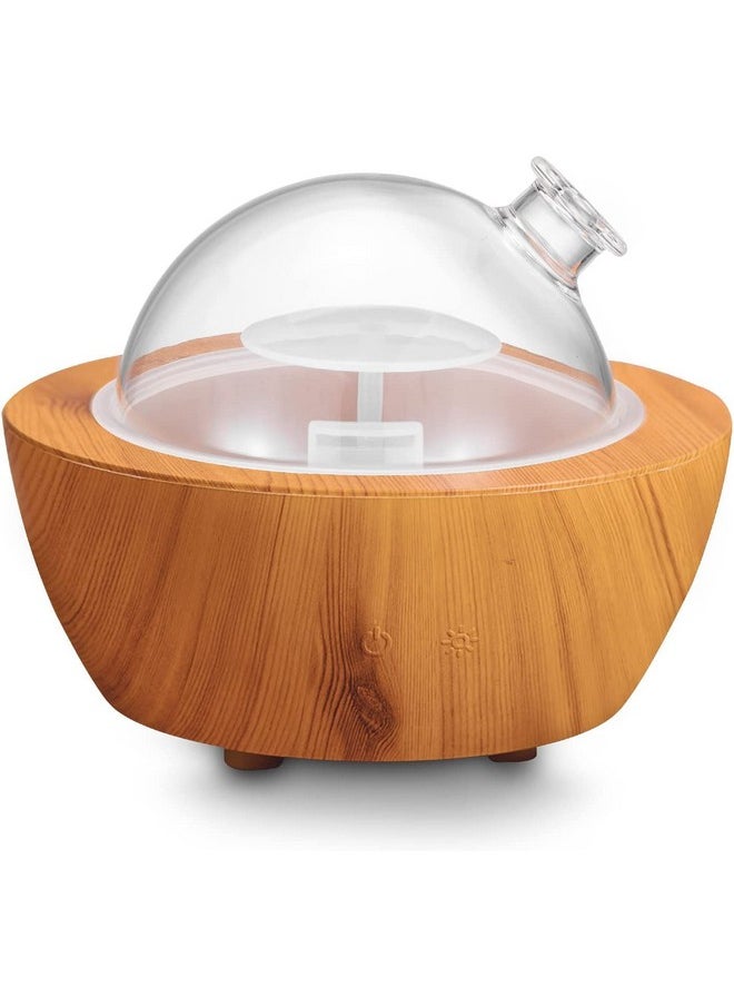 XANAPHIA 280Ml Glass Essential Oil Diffuser Wood Grain Base Air Aroma Diffuser For Aromatherapy Cool Mist Humidifier With Safe Auto Shutoff And 2 Mist Modes & 7 Color Led Night Lights For Home Office Room  - Image 1
