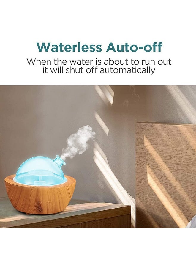 XANAPHIA 280Ml Glass Essential Oil Diffuser Wood Grain Base Air Aroma Diffuser For Aromatherapy Cool Mist Humidifier With Safe Auto Shutoff And 2 Mist Modes & 7 Color Led Night Lights For Home Office Room  - Image 4