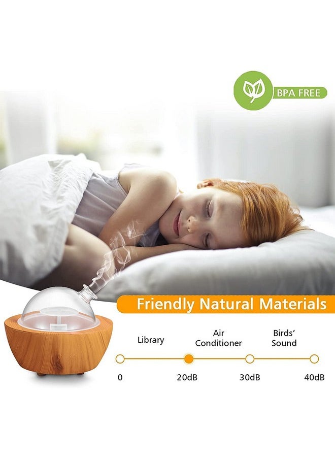 XANAPHIA 280Ml Glass Essential Oil Diffuser Wood Grain Base Air Aroma Diffuser For Aromatherapy Cool Mist Humidifier With Safe Auto Shutoff And 2 Mist Modes & 7 Color Led Night Lights For Home Office Room  - Image 3
