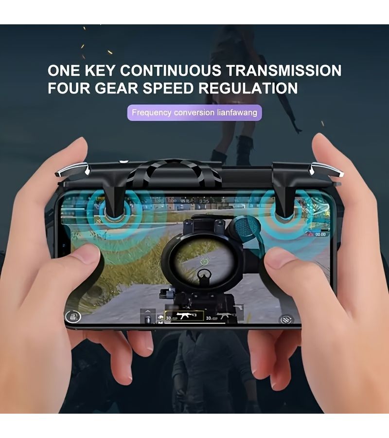 Black PUBG Mobile Game Controller Telescopic for Phone Shooter Joystick - Image 4