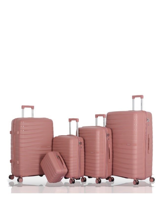 أفياتور طقم حقائب سفر فاخر ومتكامل – 5 قطع من AVIATOR مصنوع من البولي بروبلين المقاوم للكسر متانة عالية – تصميم عصري – أداء مثالي في كل رحلة - Image 1