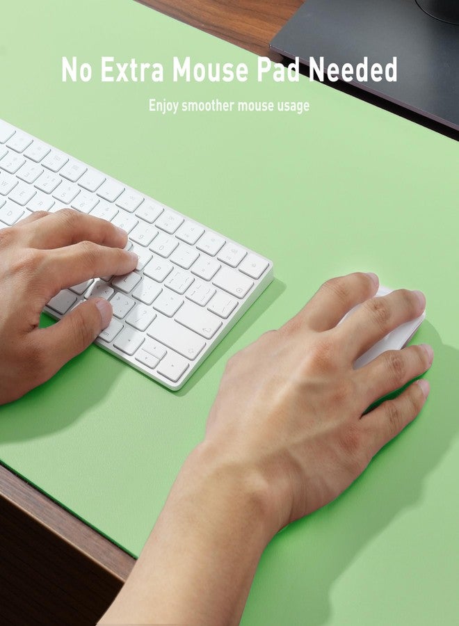 Aothia Leather Desk Pad Protector,Mouse Pad,Office Desk Mat, Non-Slip PU Leather Desk Blotter,Laptop Desk Pad,Waterproof Desk Writing Pad for Office and Home (23.6'' x 13.7'', Foam Green) - Image 4
