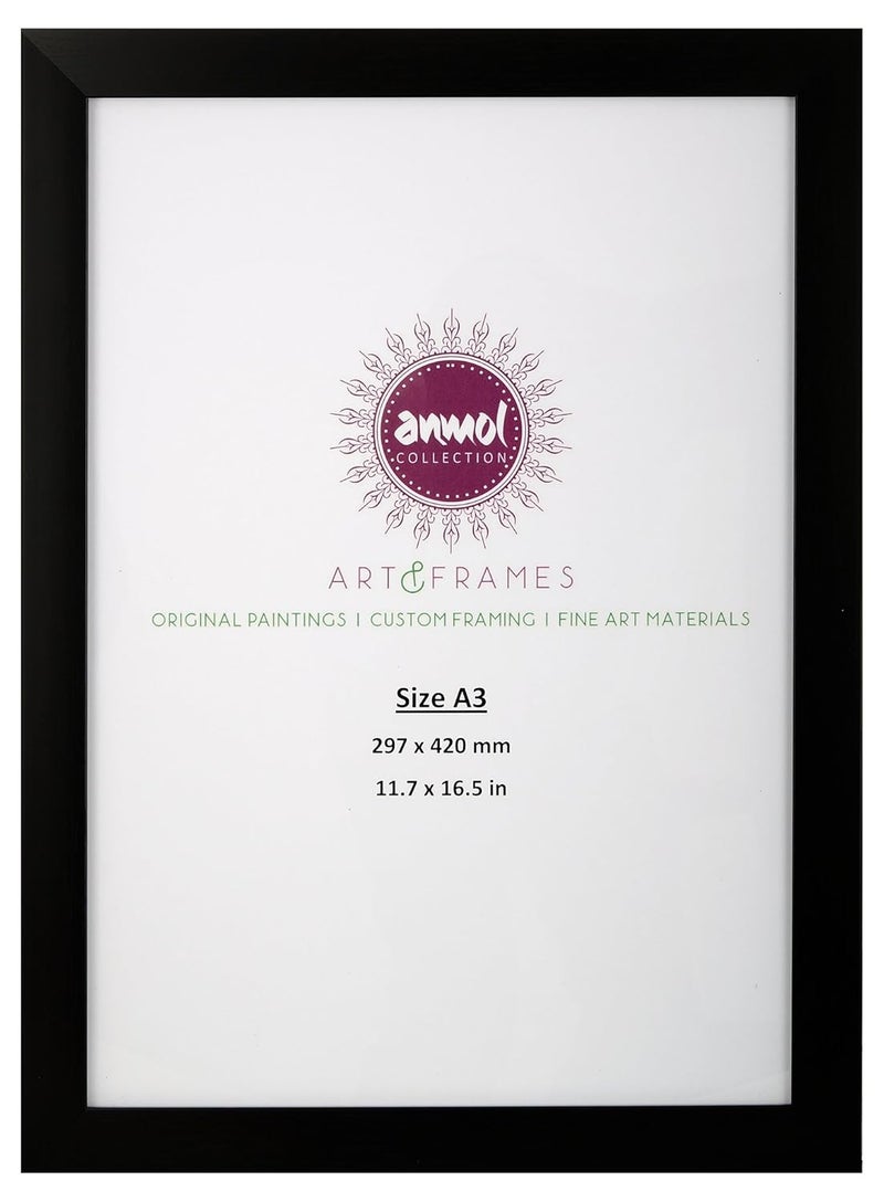 Maped ANMOL ART FRAMES Synthetic Handcrafted Photo Frame A3 35 cm x 37 cm x 15 cm Black ACAZ001000 - Image 1