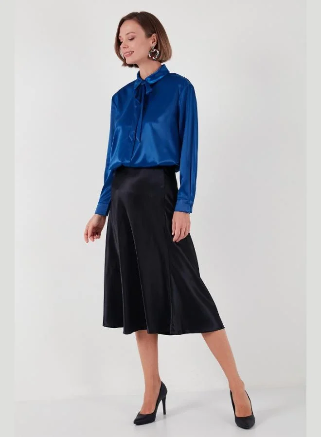 Lela Lela Regular Fit Satin Shirt with Tie Detail Women's SHIRT 611GO00159