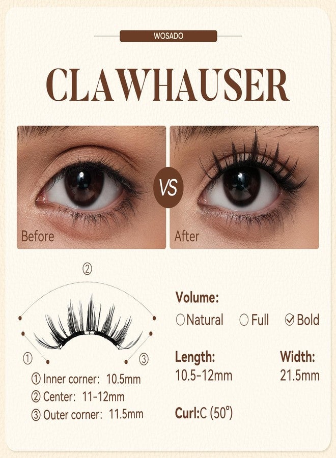 WOSADO [Clawhauser] Soft Magnetic Eyelashes Kit with Applicator, Reusable Glue-free Wispy Magnetic Lashes, Cruelty-free False Lashes, Waterproof, Lightweight, Suit for Heavy Makeup - Image 2