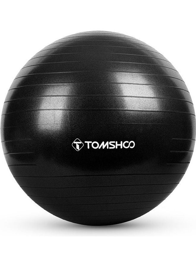 تومشو 55Cm Thickened Yoga Ball With Foot Pump For Stability Balance Pilates Physical Fitness Exercise Black - Image 2