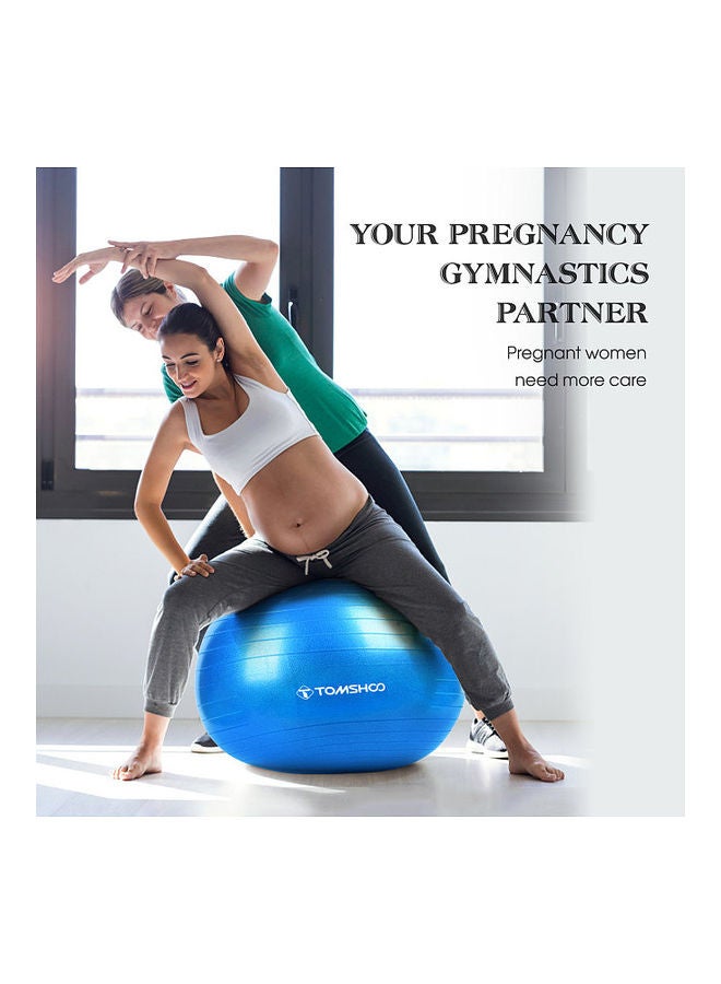 تومشو 55Cm Thickened Yoga Ball With Foot Pump For Stability Balance Pilates Physical Fitness Exercise Black - Image 5