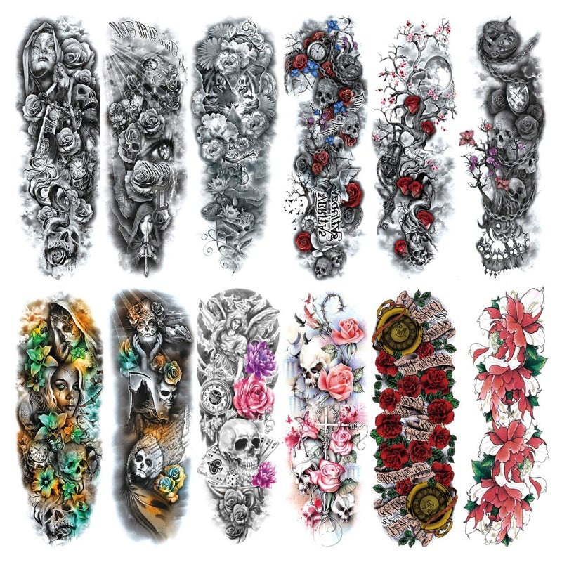 Temporary Tattoo: 7 Inch Extra Large Size Waterproof Non-Allergic Fake Tattoo Sleeve - Realistic Effect Body Art for Daily Style & Body Decoration - Image 4