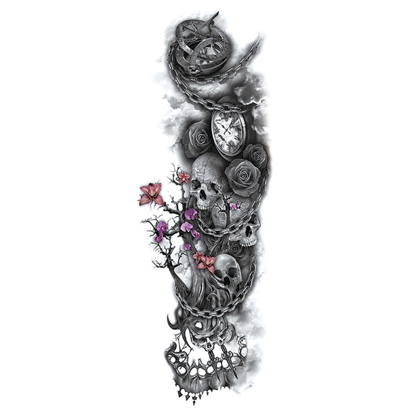 Temporary Tattoo: 7 Inch Extra Large Size Waterproof Non-Allergic Fake Tattoo Sleeve - Realistic Effect Body Art for Daily Style & Body Decoration - Image 1