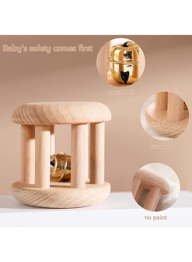 Promise Babe Infant Gym Organic Wooden Rattle Wooden Bells Rattles Nursing Shower Gifts Waldorf Toys - Image 4