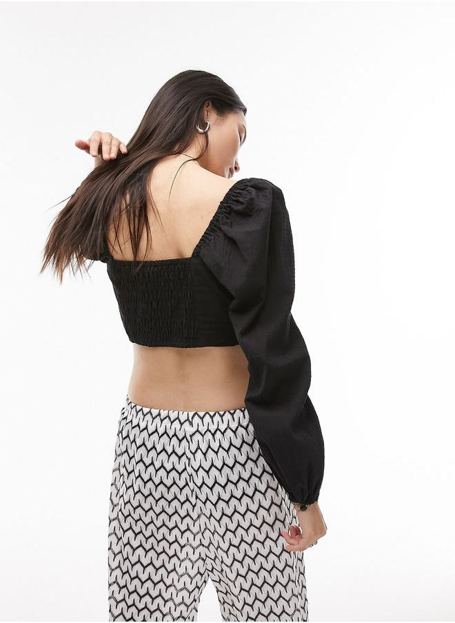 TOPSHOP Sweetheart Neck Tie Detail Top  - Image 2